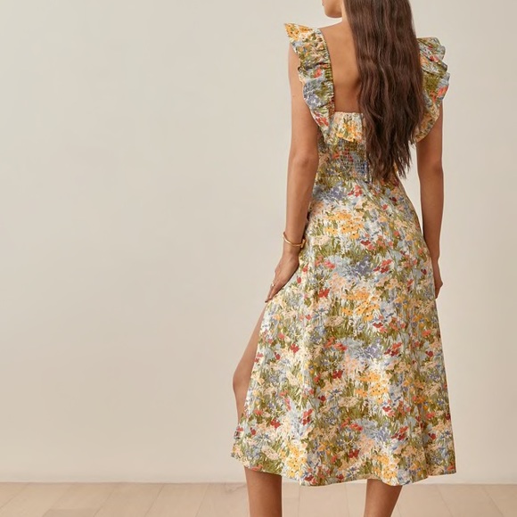 Reformation Amethyst Linen Dress Countryside - Picture 3 of 4